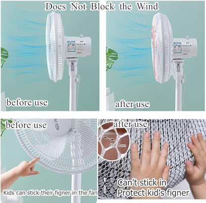 2 Pack-18" Fan Safety Protection Cover,Kid Children Finger Protect Fan Net Guard,Washable Pedestal Fans Dustproof Covers,Summer Fans Safety Dust Covers for Parents of Toddlers(1pcs/Black+1pcs/White)