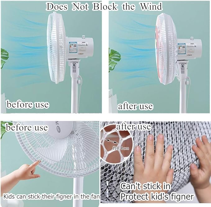 2 Pack - 18" Fan Safety Protection Cover,Kid Children Baby Finger Protect Fan Net Guard,Washable Pedestal Fans Dustproof Covers,Summer Fans Safety Dust Covers,Perfect for Parents of Toddlers (Black)
