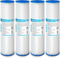 Membrane Solutions 50 Micron Pleated Polyester Sediment Water Filter 10"x2.5" Replacement Cartridge Universal Whole House Pre-Filter Compatible with W50PE, WFPFC3002, SPC-25-1050, FM-50-975 - 4 Pack
