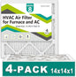 14x14x1 Air Filter MERV 8 (4-Pack), HVAC/Furnace AC Filter Replacement, Dust Defense–Comparable with MPR 600 & FPR 5 (Actual 13.75x13.75x0.75)