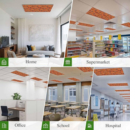 Cowboys Horses 1 Pc Fluorescent Light Cover 4 x 2 Feet, Desert Ethnic Winds Orange Background Covers for Ceiling Lights Magnetic Light Cloth Filter for Classroom Office Home