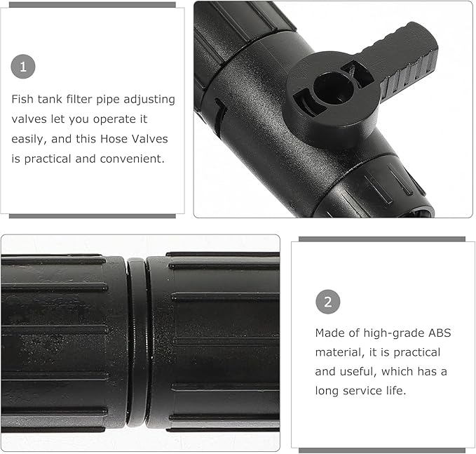 Hemoton Fish Tank Filter Water Flow Regulating Valves Plastic Hose Adapter Connector Aquarium Supply 3/8 Inch Quick Connect Switch for Aquatic Pets