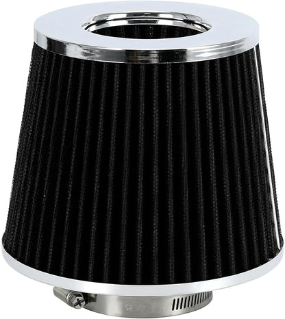 PTNHZ Universal Balck 2.5" 63mm High Flow Cold Air Intake Cone Air Filter Power Intake Air Inlet System Air Cleaner