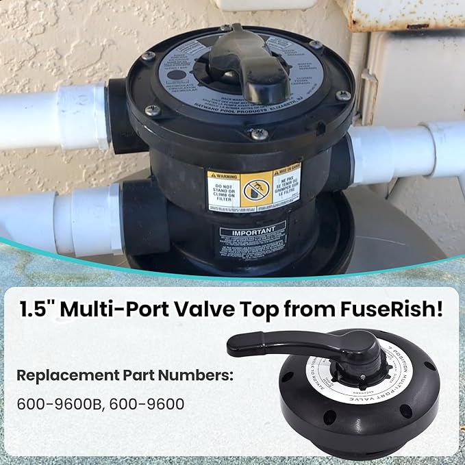 600-9600B/600-9600 1.5’’Multi-Port Valve Top Compatible with Waterways Sand Filter WVS003, for ClearWater, Carefree & TWM Sand Filter 7 Way Valve Lid