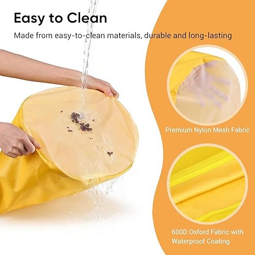 5 Gallon Filter Bag, 5 Pack Mesh Filter Bags with Handle 25-220 Micron Bags for Hydroponics, Brewing, Gardening, Reusable Straining Bag with Filter Screen and Storage Pouch