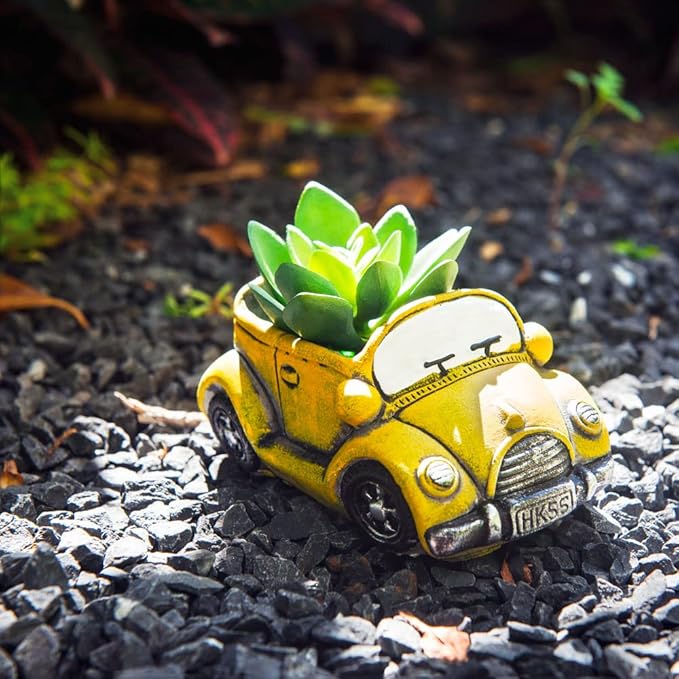 Cute Cacti & Succulent Plants Pot, Succulent Decor Planter Pot Indoor/Outdoor (Yellow)