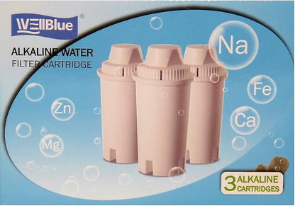 3 Pack Drop In Brita Style Alkaline Water Filter Replacement 7 Stage Mineral Water Filter.Works With Wellblue, Brita Style Pitchers & Dispensers (3 Pack)