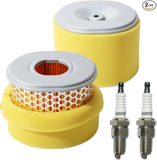 2 Pack GX270 Air Filter w/Spark Plugs for Honda GX240 8HP 9HP Engine Replace 17210-ZE2-505 17210-ZE2-515 17210-ZE2-821 17210-ZE2-822 Lawn Mower Parts