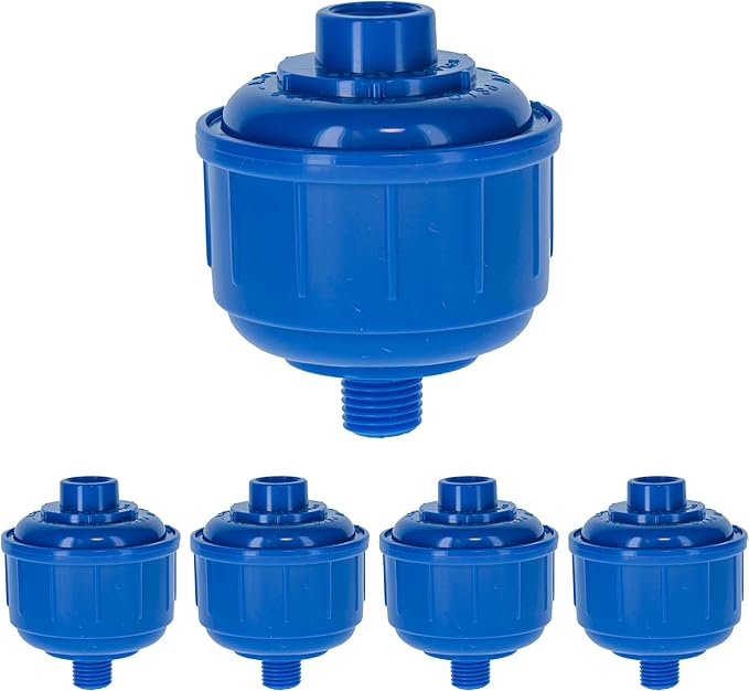Master Elite Pack of 5 Disposable Mini Air Water Trap Filters with Standard 1/4" Threads - Effectively Removes Moisture Before it Reaches Spray Guns and Air Tools