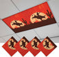 Fluorescent Light Covers for Drop Ceiling Western Cowboys Horse Riding on Red Magnetic Light Filters, Abstract Cactus Desert Ceiling Shade Filters for Home Classroom Office,2x4 ft,4Packs