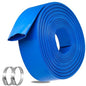 OCGIG 2" x 50 FT Pool Backwash Hose, Heavy-Duty Lay Flat Discharge PVC Hose, Weatherproof Burst Resistant for Swimming Pool Filter Pump, Water Transfer, Pool Drain, with 2 Clamps