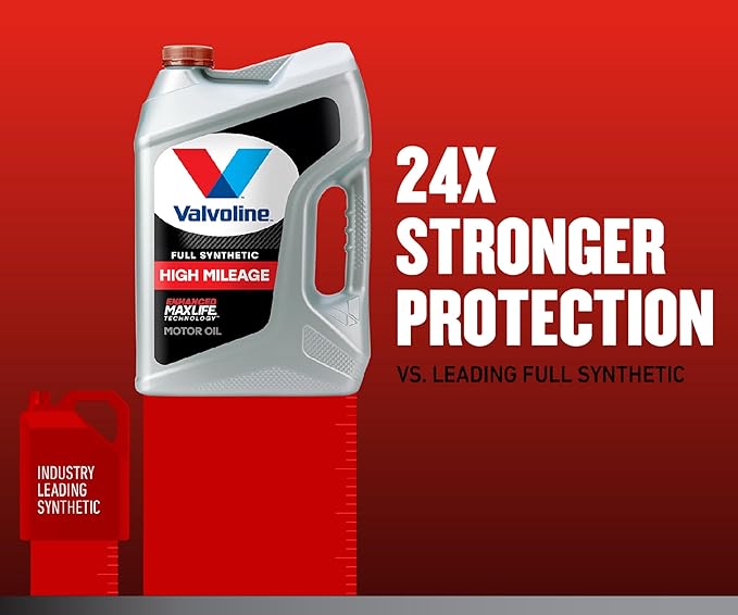 Valvoline Full Synthetic High Mileage with MaxLife Technology SAE 5W-30 Motor Oil 5 QT, Case of 3
