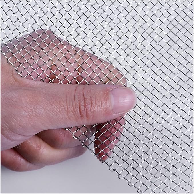 Stainless Steel Woven Wire Mesh Stainless Steel Wire Metal Mesh Sheets, 8 Mesh Steel Woven Mesh Rodent Proof Garden Insect Screen Heat-Resistant Metal Filter Screen Sheet