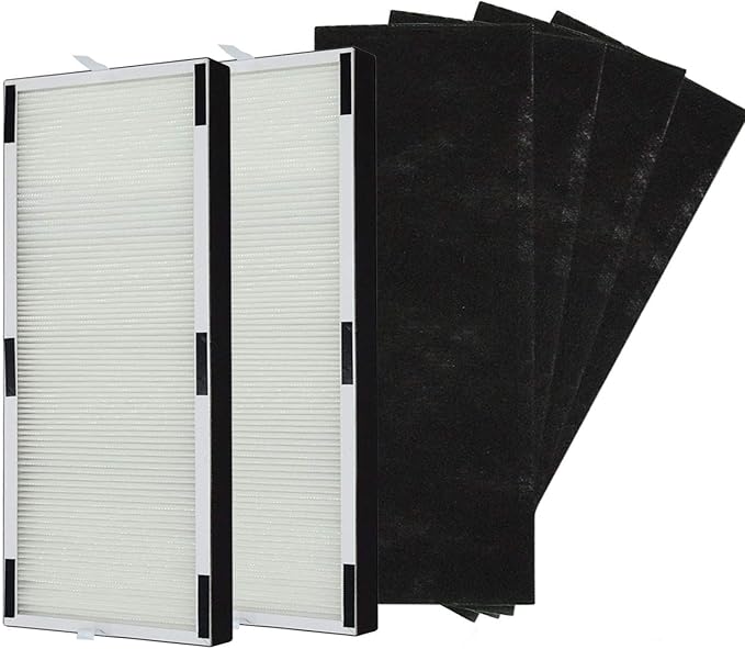 PUREBURG Replacement Filter Set Compatible with Hunter HP600 Tall Tower Air Purifier, 2 H13 HEPA + 4 Activated Carbon Pre-Filters Air Clean Dust VOCs Odor