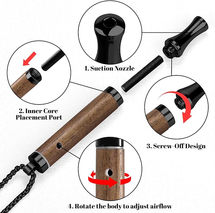 ASTOFLI Adult Quit Smoking Breathing Necklace: Adjustable Air Inhaler Stop Smoking Aids Fidget for Stress Anxiety Relief Smokless Inhaler - Air Outlet Breathing Necklace to Quit Smoking and Vape