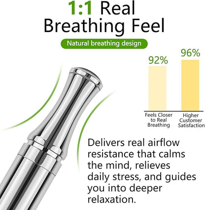 ASTOFLI Quit Smoking Breathing Necklace for Adults - Flavored Stress Breathing Necklace Stop Smoking for Women - Breathlink for Men Meditation Breathe Anxiety Whistle Necklaces inhaler Breathlace