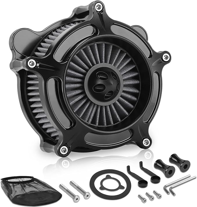 High Flow Air Cleaner Intake Filter System Kit Air Filters Cover for Harley Touring 2008-2016 Softail '16-'17 FLSTNSE '14-'15 FLSTSE 2011-2012 FXSBSE 2013-2014 Dyna FXDLS 2017
