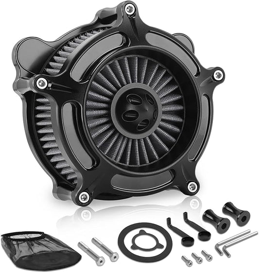 High Flow Air Cleaner Intake Filter System Kit Air Filters Cover for Harley Touring 2008-2016 Softail '16-'17 FLSTNSE '14-'15 FLSTSE 2011-2012 FXSBSE 2013-2014 Dyna FXDLS 2017