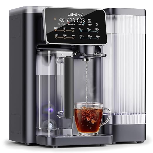 JIMMY R9 Reverse Osmosis System Countertop Water Filter - 7 Stage Purification with Remineralization & UV, Portable Water Purifier Countertop,3s Instant Heat(7 Temps),3:1 Pure to Drain,No Installation