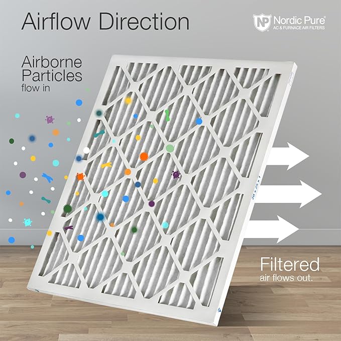 Nordic Pure 16x24x1 (Actual Size: 15 1/2 x 23 1/2 x 3/4) Pleated Air Filters MERV 13 Plus Carbon 4 Pack