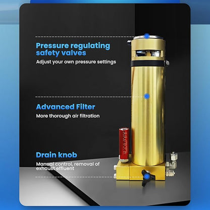 TUXING 4500Psi 300Bar High Pressure Diving Compressor,PCP Air Compressor,Auto Stop,3.5CFM100L/min Air Flow for Scuba Breathing Snorkeling Water Sport Paintball 110V 60HZ Single-phase (TXEDM043)
