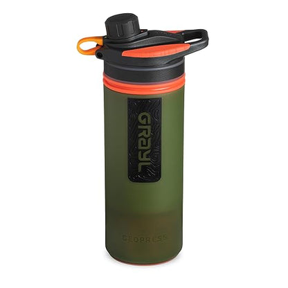 GRAYL GeoPress 24 oz Water Purifier Bottle - Filter for Hiking, Camping, Survival, Travel (Oasis Green)
