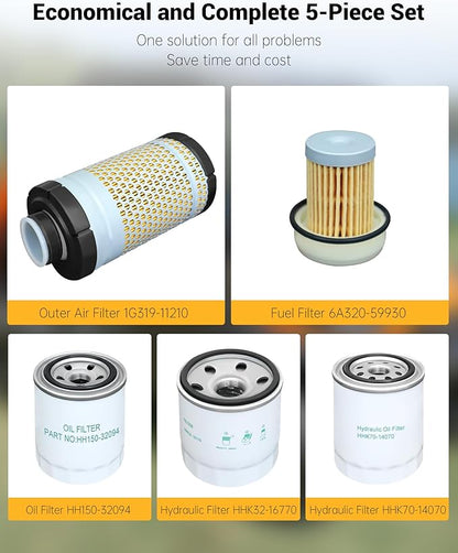 77700-05389 Maintenance Filter Kit Fit for Kubota RTV-X1140 RTV-X1100C RTV-X1120D Utility Vehicle,Replacement number HH150-32094 6A320-59930 HHK70-14070 HHK32-16770 1G319-11210