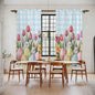 Easter Window Curtains 72 Inch Long 2 Panel Set,Rod Pocket Long Curtains & Drapes,Spring Bunny Colorful Eggs Tulip Flowers Blue Check Light Filtering Window Treatment for Bedroom 52"W x 72"L