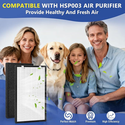 Rui Cheng 2 Pack Upgraded HSP003 Filter Replacements,Compatible Dual Filtration Air-Purifier Filters HSP003,3-in-1 Composite Filters