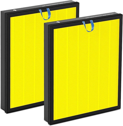Vital 200S Pet Care Replacement Filter Compatible for LEVOIT Vital 200S&Vital 200S-P, 3 in 1 Filtration, Dust Pet Dander Filter&Smoke Pet Odor Activated Carbon Filter, #Part: LRF-V201-YUS, 2P, Yellow