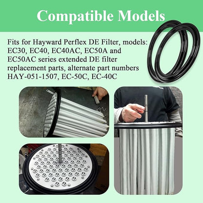 2 Pcs Diaphragm Gasket, Fits Hayward Perflex DECX5000G,EC40AC,EC50,EC50C,EC50A,EC50AC Series Extended DE Filter,W/ECX1014A Bump Shaft Kit ECX1011 ECX9611246 ECX1014,Part NO. HAY-051-1507,EC-50C,EC-40C