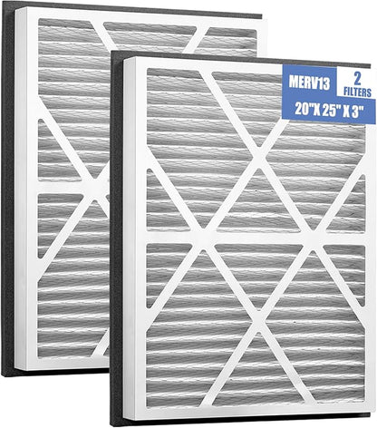 2 Pack 20''x25''x3'' Air Filter Replacement fo Compatible with Zephyr Vgf Series MERV 13 Return Grille Air Cleaner 20''x25''x3'' MERV 13 Air Filter, 20x25x3 Furnace Filter MERV 13