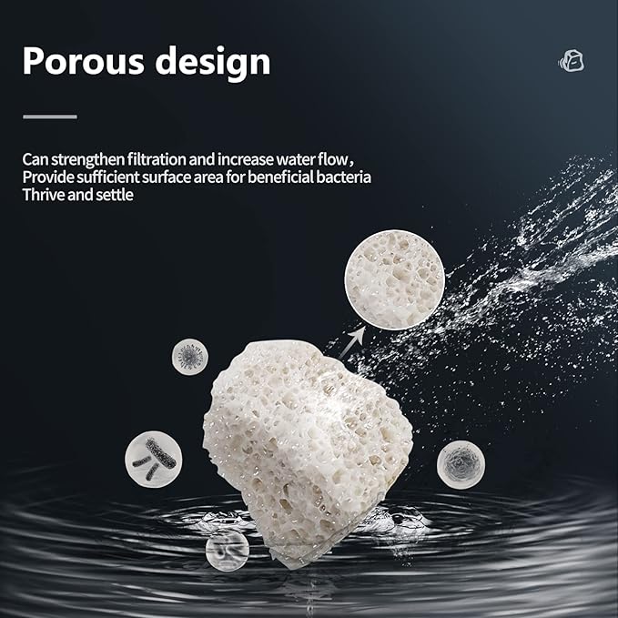 UPETTOOLS Aquarium Biological Filter Media, 1.2 Inch Floating Ceramic Bio Media with Porous Massive Surface Area for Freshwater and Saltwater Fish Tank