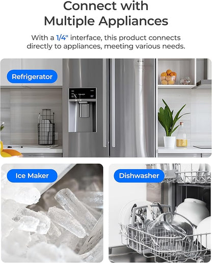 Waterdrop 15UC-UF 0.01μm Inline Water Filter for Refrigerator, 19K Gallons, In Line Water Filter for Icemaker, Idea for Ice Maker, RV, Refrigerator, 1/4 inch Direct Connect, NSF/ANSI 42 Certified