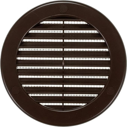 Vent Systems 4" Inch (Opening Dimensions) - Pack of 100 - Brown Soffit Vent Cover - Plastic Round Air Vent Grille - Built-in Mesh Screen - HVAC Register Louver for Bathroom, Home, Kitchen
