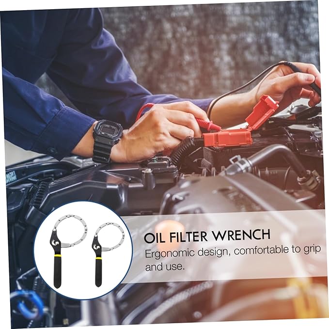2Pcs Adjustable Oil Filter Wrench for Trucks and Farm Equipment Tool for Easy Removal of Tough Oil Filters Tight Spaces