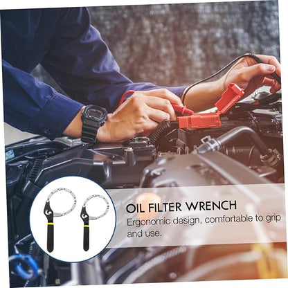 2Pcs Adjustable Oil Filter Wrench for Trucks and Farm Equipment Tool for Easy Removal of Tough Oil Filters Tight Spaces