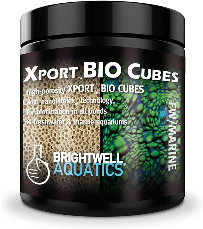 Brightwell Aquatics Xport BIO Cubes - Ultra-Porous Biological Filter Media for Filtration in Marine and Freshwater Aquariums, 250-ml (XPCubeBIO250)