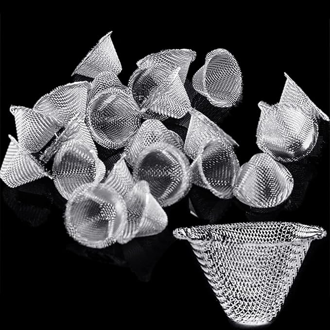 Funrous Stainless Steel Screens 3/4 Inch Conical Design Bowl Screen Filters Metal Filters Screens Filters, Adjustable Size(40 Pcs)