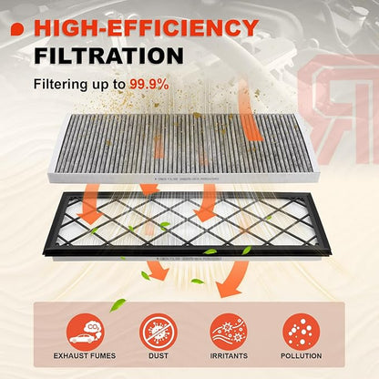 6-Pack HEPA Air Intake Filter & Upgrade Activated Carbon Cabin Air Filter Kit, Replacement for 2020-2025 Model Y Juniper Refresh Accessories (Premium/Performance), Replaces # 165837500A, 165837600A