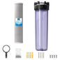 Airthereal Whole House Water Filter Housing, Sediment Filters for Well and City Water, 20"x4.5" Sediment Whole House Water Filter Cartridges with 1" NPT Port and Include 1-Pack CTO Filter