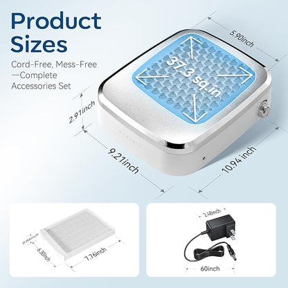 Makartt Cordless Nail Dust Collector: Rechargeable Fan Nail Vacuum with 4000RPM Adjustable Suction, Reusable Filter, 5H Battery, Portable Quiet Dust Extractor for Home Acrylic Gel Dip Powder, Sylvee