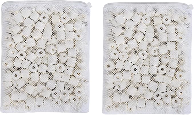 ALEGI Aquarium Premier Bulk Bio Ceramic Rings Filter Media for Fresh Water, Sea Water Fish Tank Canister Filter,Koi Fish Pond Reef Filter (2 lbs)