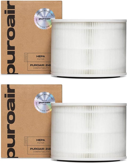 PuroAir 240 Replacement Filter - HEPA Filters up to 99.9% of Smoke, Pollen, Dust and Common Household Pollutants - HEPA Air Filter Replacement for PuroAir 240 Air Purifier (2 Pack)