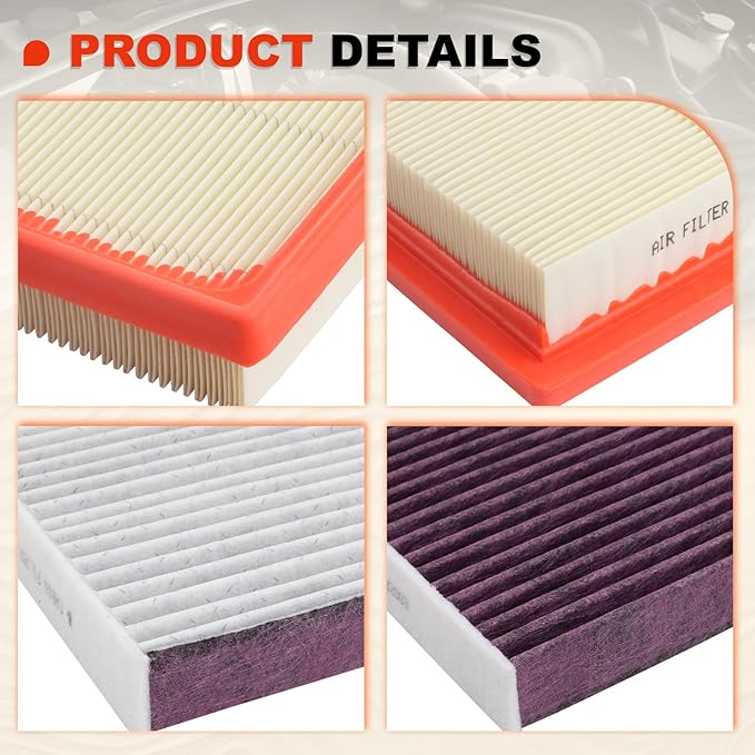 Engine & Cabin Air Filter Kit for 2019-2025 RAV4 Hybrid, 2018-2025 Camry Hybird, 2020-2025 Highlander Hybrid, 2021-2025 Sienna, 2019-2022 Avalon Hybrid, 2021-2024 Venza Hybrid,Replaces#CA12289,CF12157