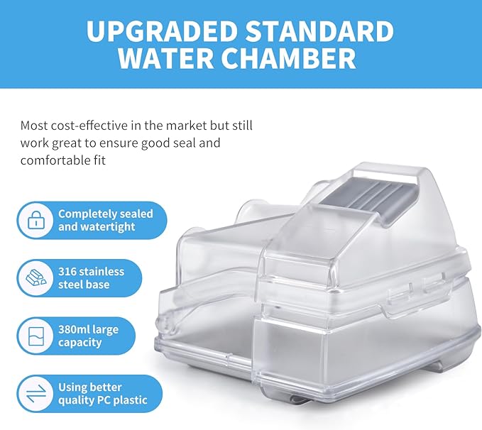 Replacement Water Chamber for ResMed AirSense 10, 380ml Water Tub with 10 Packs Filters,Easy to Install and Clean, Reliable CPAP S10 Supplies