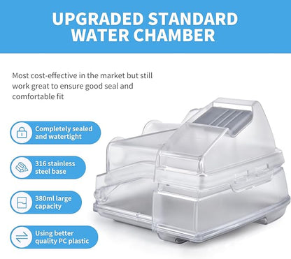 Replacement Water Chamber for ResMed AirSense 10, 380ml Water Tub with 10 Packs Filters,Easy to Install and Clean, Reliable CPAP S10 Supplies