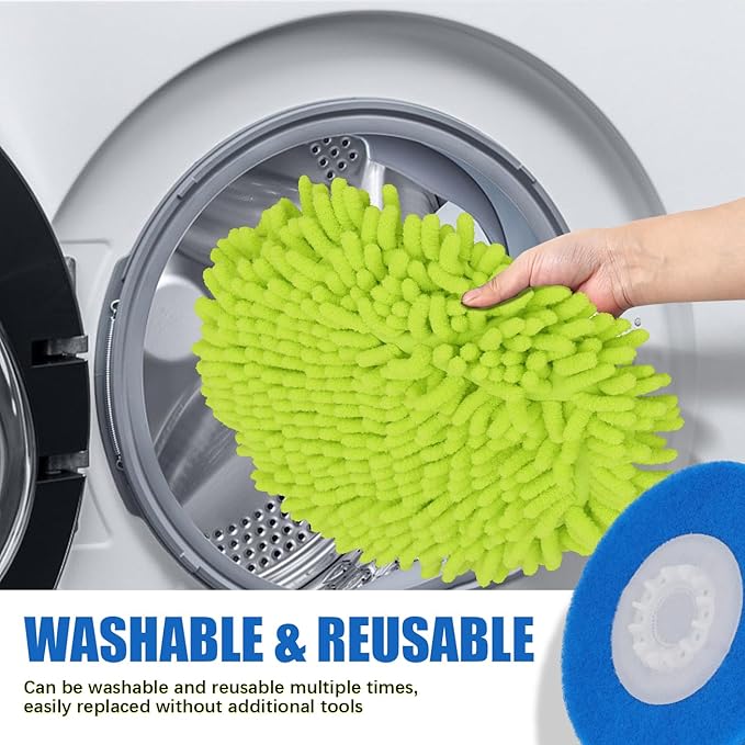 Magic Sponge Eraser Pads and Microfiber Chenilles Pads for Shark Steamer S7001 s7020 s7000amz s7000 s7001tgt s7201 s8201 S7005 s8001 Series Rotating Steam Scrubber,Scrub Sanitize at The Same