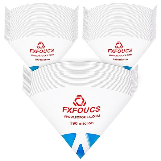 100 Pack of Premium Paint Strainers with 190 Micron Fine Mesh Filters - 3D Printing Ultra-Flow Blue Nylon Cone Strainers for Paint and Fluid Filtration