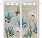 Spring Flowers Bedroom Curtains 72 Inch Length, Window Curtains Tab Top, Vintage Rustic Tulips Floral Butterfly Khaki Light Filtering Window Treatments Drapes 52"x72" 2 Panel